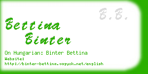 bettina binter business card